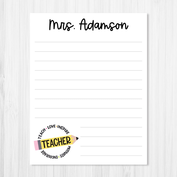 Teach Love Inspire Notepad - A Touch of Whimsy Designs