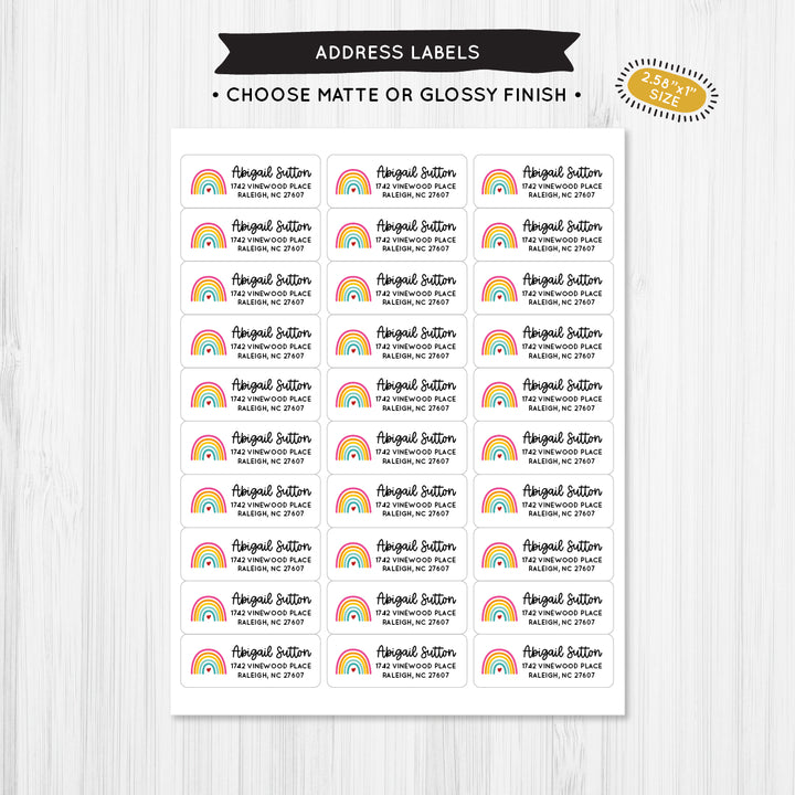 Rainbow Address Label - A Touch of Whimsy Designs