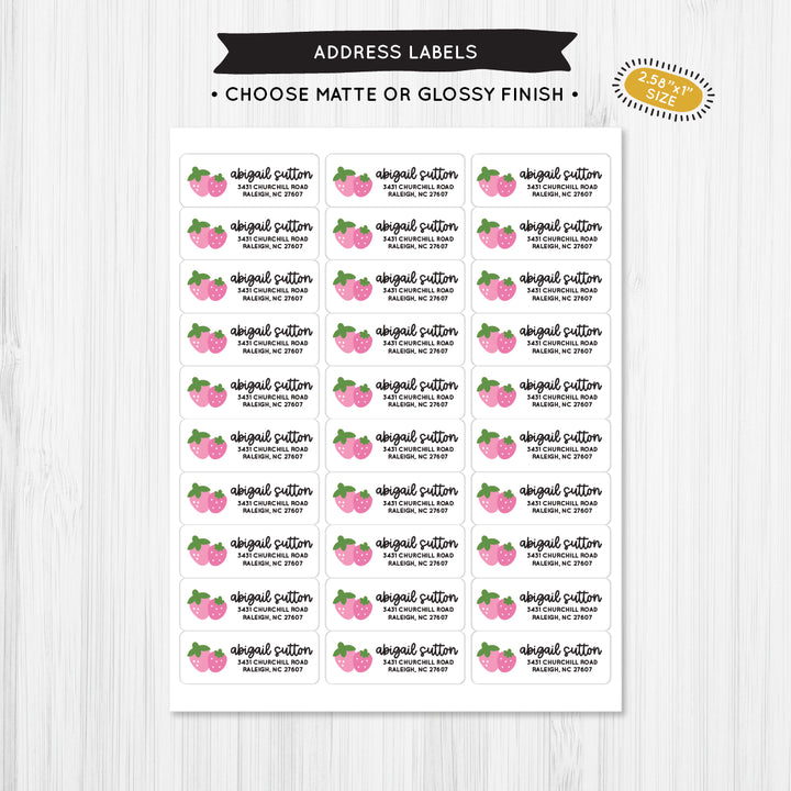 Strawberry Address Label - A Touch of Whimsy Designs