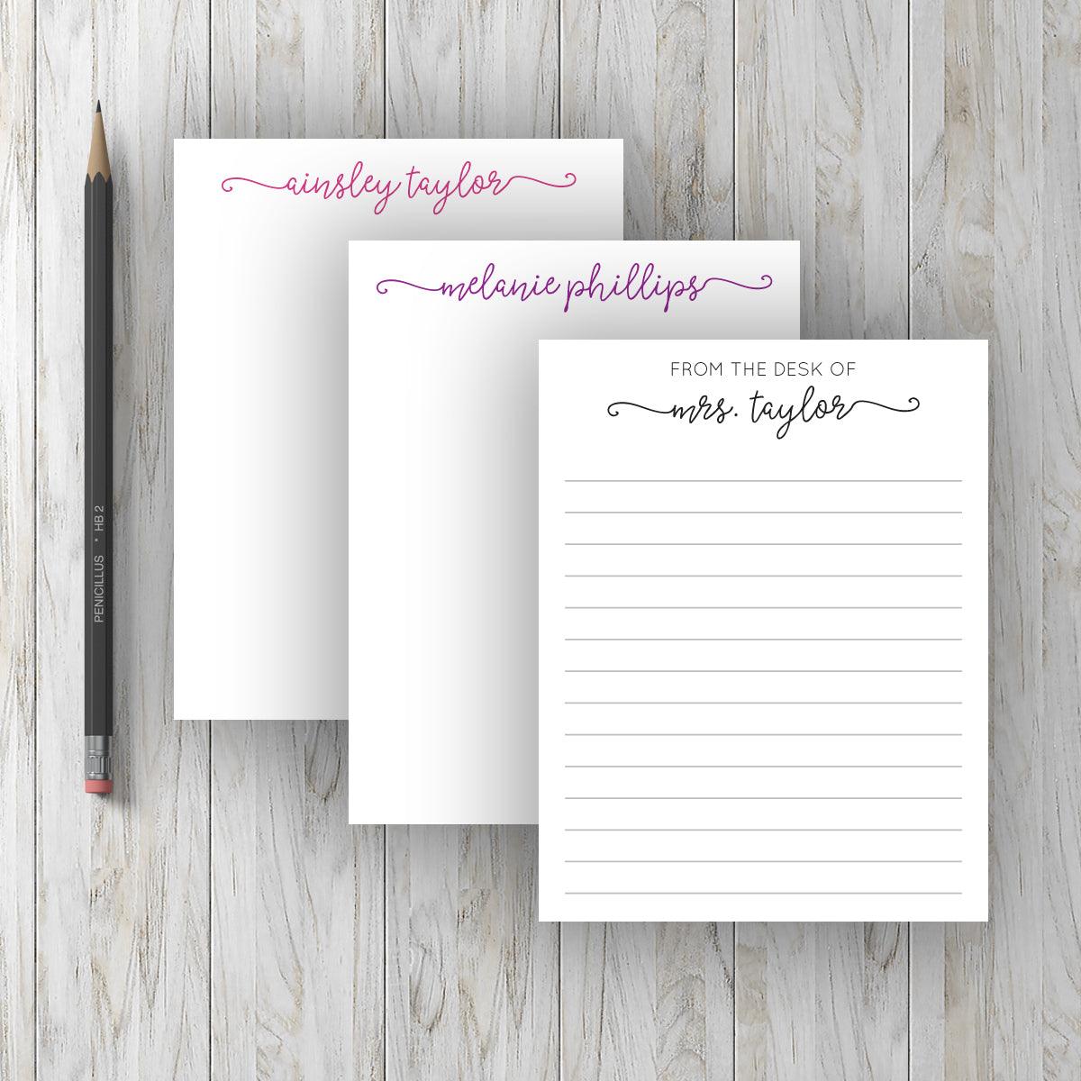 Swash Name Notepad – A Touch of Whimsy Designs