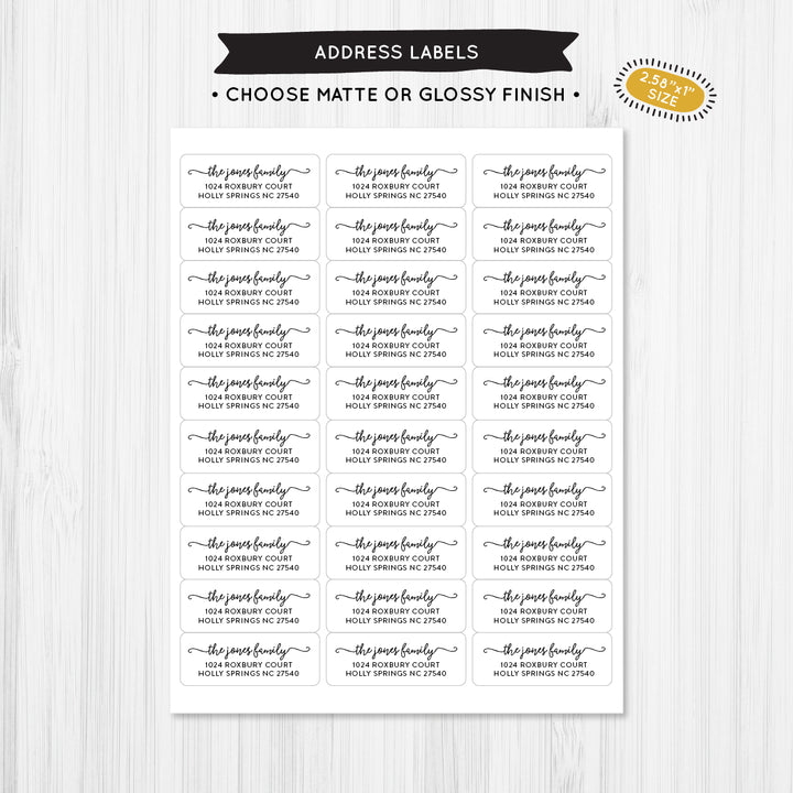 Swash Script Address Label - A Touch of Whimsy Designs