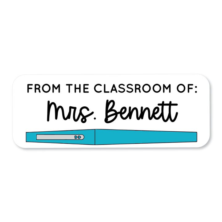 Flair Pen Blue Teacher School Label - A Touch of Whimsy Designs