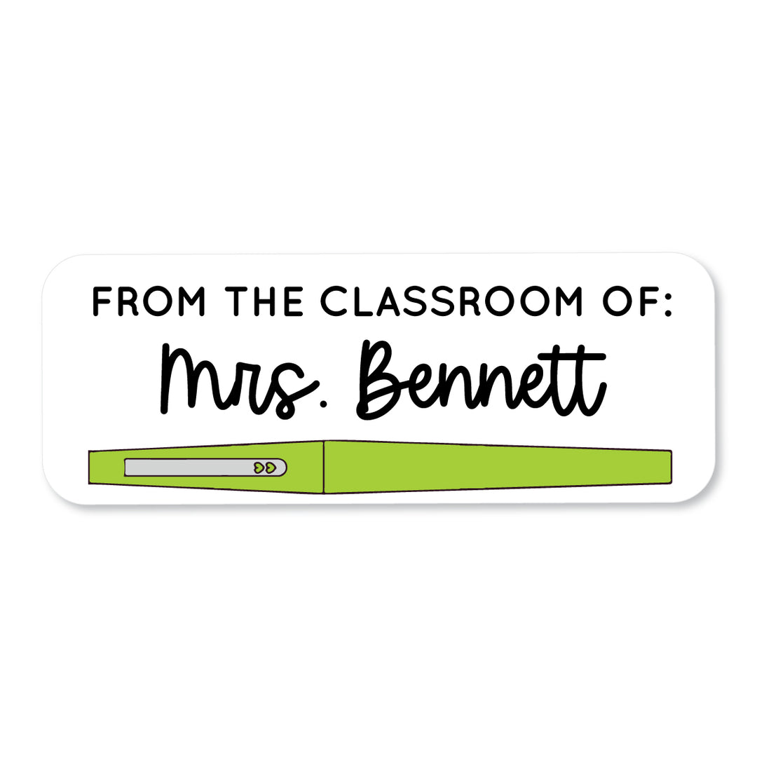 Flair Pen Green Teacher School Label - A Touch of Whimsy Designs