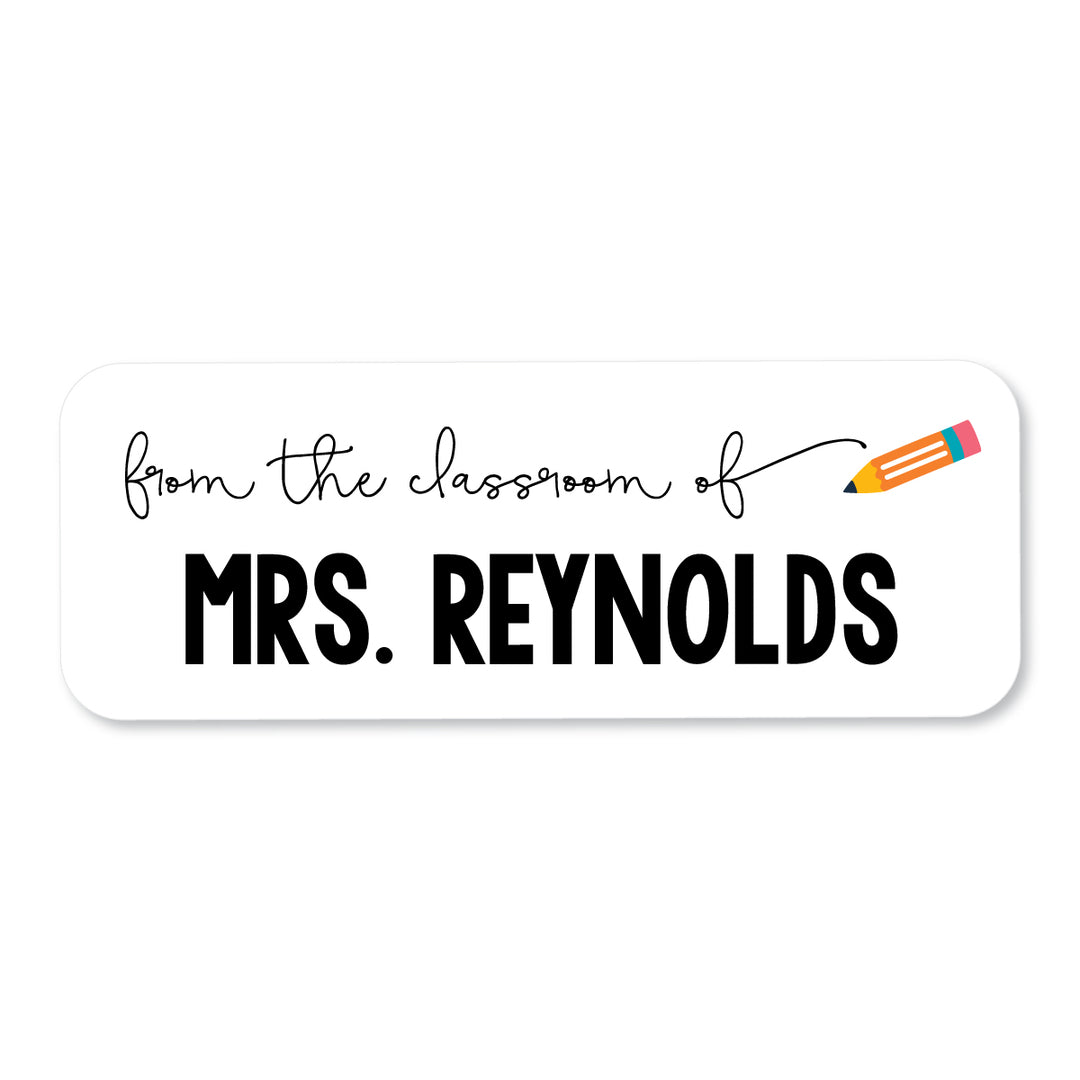 Pencil Note Teacher School Label - A Touch of Whimsy Designs