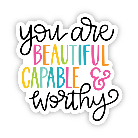 You Are Beautiful Sticker – A Touch of Whimsy Designs